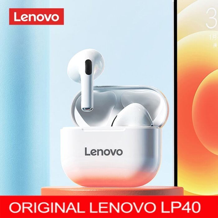 Fones de ouvido originais Lenovo LP40 Pro TWS sem fio Bluetooth 5.1 ideal para práticas de esporte, possui redução de ruído, fones de ouvido com controle de toque 500mAH 2022. Produto novo.