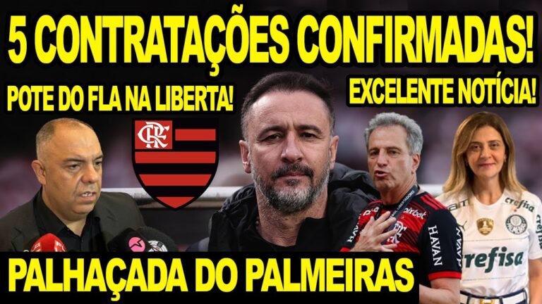 MARCOS BRAZ CONFIRMA 5 CONTRATAÇÕES NO FLAMENGO! PALHAÇADA DO PALMEIRAS COM O MENGÃO! POTE DEFINIDO